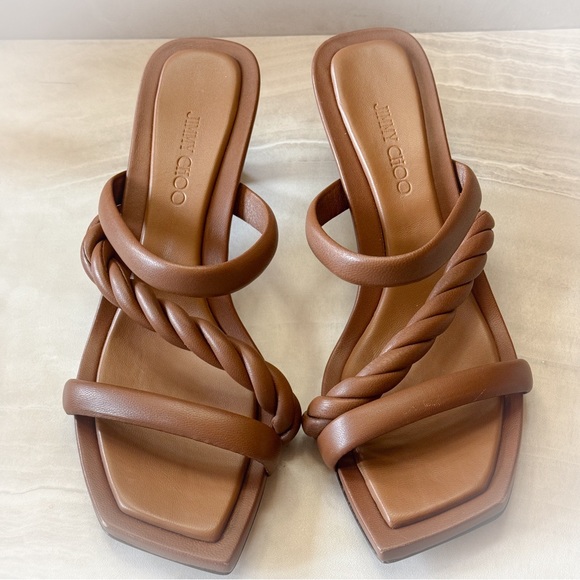 Jimmy Choo Shoes - JIMMY CHOO LONDON Diosa 50 Twisted Leather Sandal size 37.5/7.5